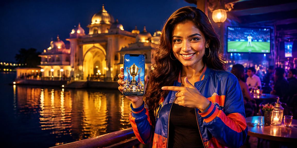 Indian cricket and online betting interface on mobile device